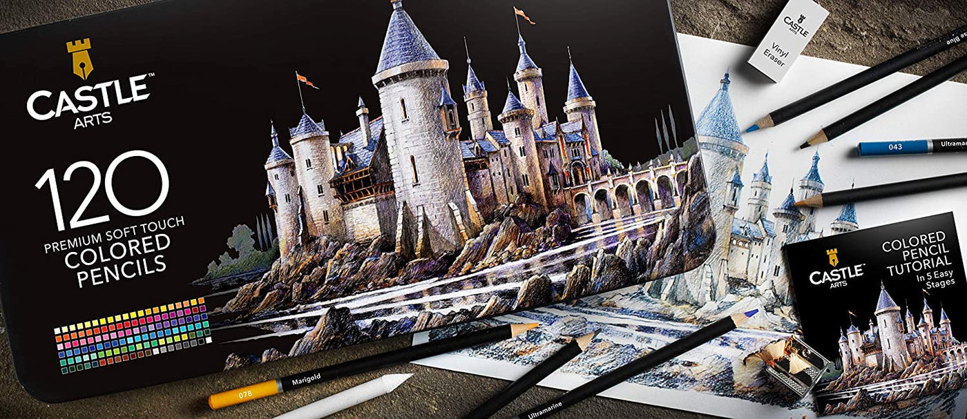 Castle Art Supplies Set Of 120 Colored Pencils