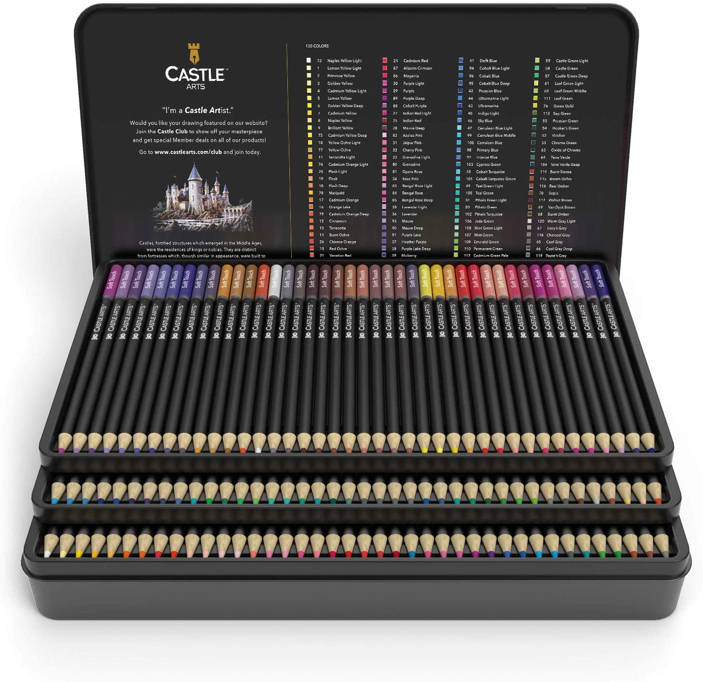 Castle Art Supplies 120 Colored Pencil Set for adult artists