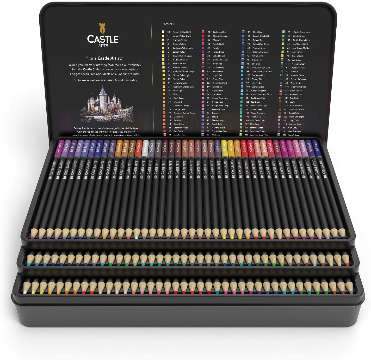 NUOBESTY 1 Set 120 Colored Pencil Art Supplies Wooden Carbon