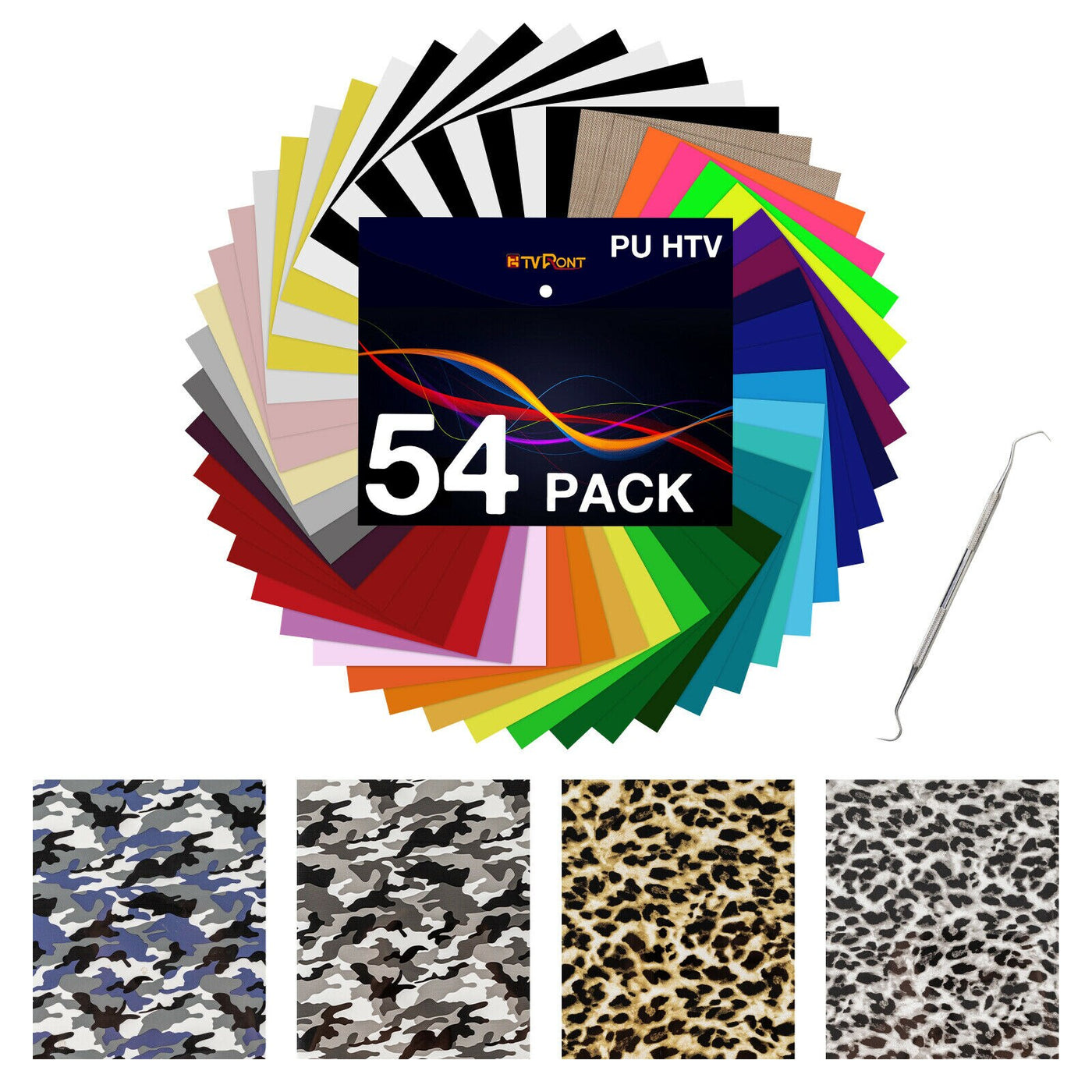 HTVRONT 6 Pack Colors 12X5ft/30X150cm PU Heat Transfer Vinyl Roll for  Cricut T-shirt Printing DIY Iron on HTV Film Easy to Cut
