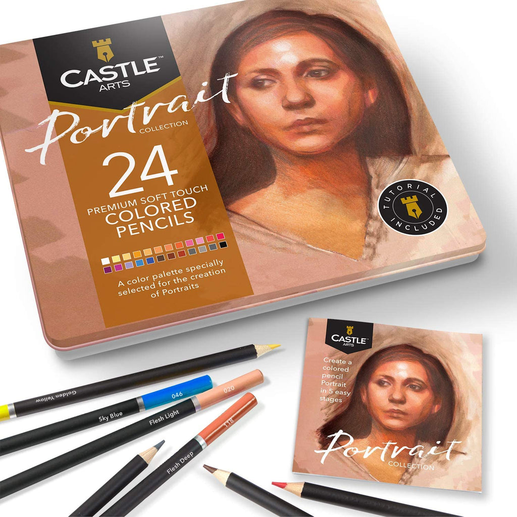 24 Color Pencils in Tin Box Premium Artist Coloured Pencils - China 24 Artist  Pencil, Color Pencil